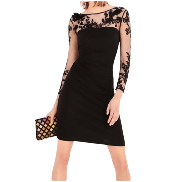 DAVID MEISTER Illusion 3D Tattoo Sleeve Dress NWT - Picture 1 of 7